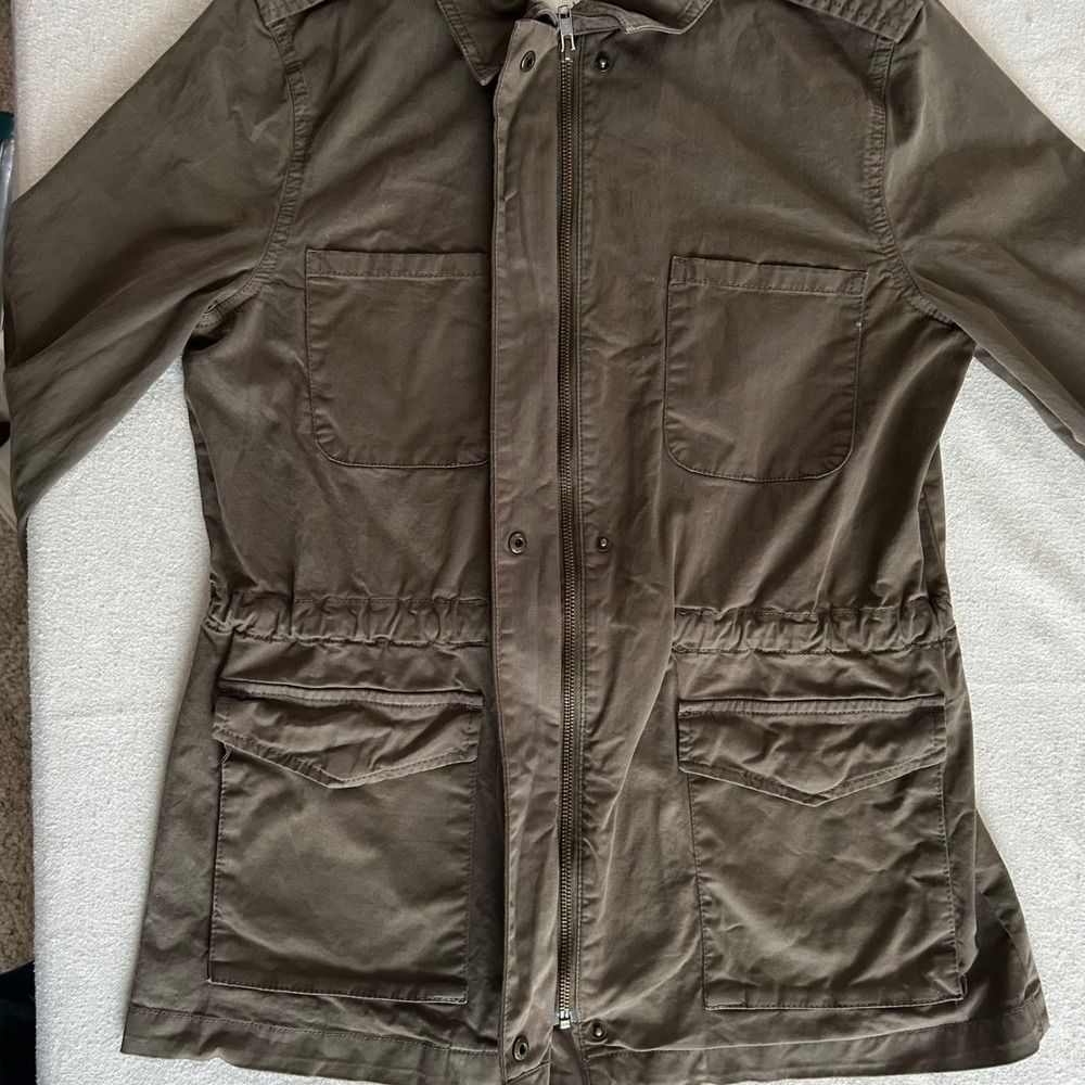 Hinge Utility Field Jacket Womens Medium Brown Cotton Twill Military Gorpcore - Picture 10 of 11